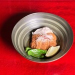 Grilled duck burdock with taro paste
