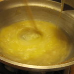 博多水たき元祖 水月 - 雑炊作成中