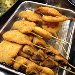 串カツ、れんこん、エリンギ、しいたけーー！