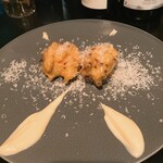 山下食堂 - 鱈と新玉ねぎのフリット　ハニーレモンマヨネーズ