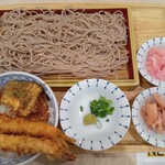 てんぷら一代 - ミニ海老天丼と蕎麦セット