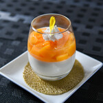 peach panna cotta