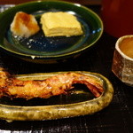 玉笑 - 「海老の味噌漬け焼き」「玉子焼き」 　　　　　2014年2月