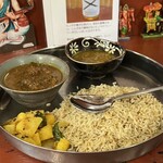 南インド料理 なんどり - カレーリーフ・ライスセット ノンベジ1300円