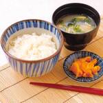 Rice set (rice, miso soup, pickles)