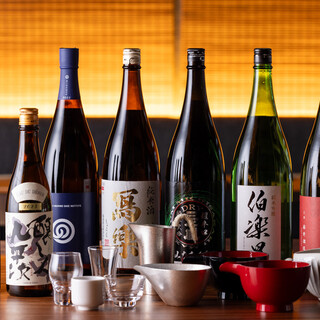 A wide selection of sake