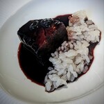 蒼 - 〆は「但馬玄のハヤシライス」( 但馬玄頬肉の赤ワイン煮込みと、土鍋炊きご飯 )。  私はこのお料理を「蒼」さんの隠れたスペシャリテだと決めていて、世界一美味しい赤ワインソースだと思っています。