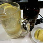 元祖立ち飲み屋 - 白ホッピーセット、カットレモン付\500