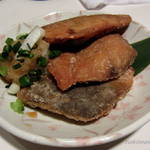 元祖立ち飲み屋 - 2月の特売日メニューの　『一口サバの竜田揚げ』　\150円