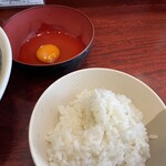 中華そば たた味 - セットの半ライスと玉子