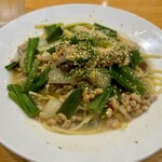 高崎パスタ専門店 パスタール - 挽肉と納豆の味噌ペペロンチーノ（夜限定セット）