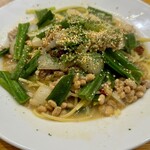 PASTAR - 挽肉と納豆の味噌ペペロンチーノ（夜限定セット）