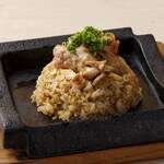 Garlic fried rice with chicken breast