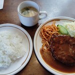 喫茶ロード - 「ハンバーグセット」1000円(ﾄﾞﾘﾝｸ付)