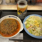 Matsuya - チミチュリソースハンバーグ＆サラダ＆生ジョッキ缶