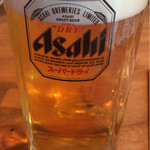 Sumiyaki Sousai Toriya Hitomi - 生ビール（５００円）。
