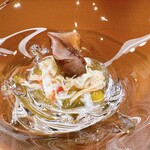 美会 - 毛蟹 あん肝 菊花 蛍烏賊