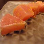 ビンゴ - 2014年1月：カジキマグロ、だったと思う、のカルパッチョ。