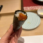 鮨処 有馬 - サクラマスの子 塩漬け手巻き