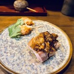 Jouzouka Orize - 大山鶏の納豆ラー油焼き、発酵鶏なんこつの唐揚げ
