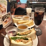 喫茶室ルノアール - アイスコーヒー+スペシャルサンド+ハムタマゴトースト