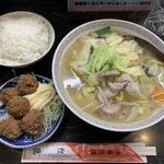 紅龍 - 【本日の日替り】タンメン、団子天、ライス