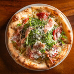 Farm Pizza with Herbs, Vegetables and Prosciutto