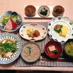 花仙庵 仙仁温泉 岩の湯 - 朝食の準備ができました〜！頂きます。