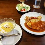Kafeteriaamenithi - 豚肉のピカタ定食セット