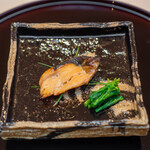 SHUN - 桜鱒の幽庵焼き 菜の花の昆布締め