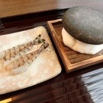 米倉 - 14.2月　車海老の酒盗漬けの石焼