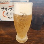 自家製麺 麺屋 利八 - アサヒプレミアム熟撰生(650円)