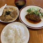 ポリネシアン - 料理写真:かつ煮とハンバーグのランチ　900円