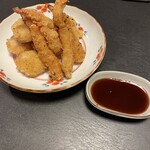 家庭料理まる - エビとホタテのフライ