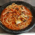 ベーコンときのこのピリ辛