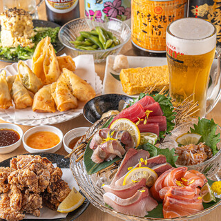 市場直送的新鮮生魚片 ◆還有單品無限暢飲和套餐！