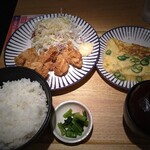 Taishuu Shokudou Tengu Dai Horu - 鶏から5個定食 649円 ご飯特盛 無料 青唐のトロトロ卵炒め 429円