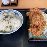 Sakana Basan No Shokudou Okudo San - 季節限定の枝豆おこわ、鶏の唐揚げ5個