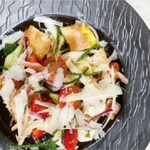北海道產水章魚和芹菜的托斯卡納風味沙拉意式培根意面