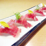 Five pieces of Wagyu beef Sushi