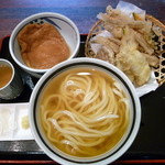 瀬戸内製麺710 - ひやかけ＆あなご天と野菜天+＠ちくわ天付＆大判きつね（H26.3.8）