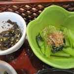 人と木 - 小松菜のおひたし、昆布の佃煮