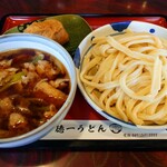 徳一うどん  - 肉汁うどん（並）＆おいなりさん①