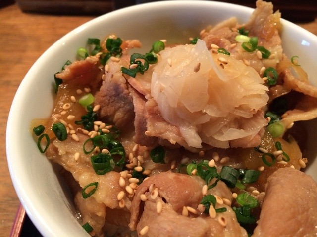 猪口猪口 - ミニ丼セットの「三元豚の生姜焼き丼」.