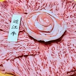 瓢嘻 - 「肉乃華出汁しゃぶ」
　　　　　　近江牛ロース
　　　　　　鹿児島県産 六白黒豚