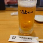栄寿し総本店 - 生ビールで乾杯