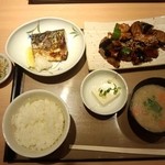 やよい軒 阪急池田店 - 鯖塩とナスの味噌炒め定食