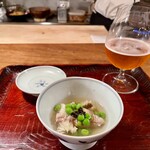 ななしの庵 - クエとえんどう豆の餡かけ