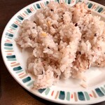 ひしめき亭 - ハンバーグにはやっぱりお米です
