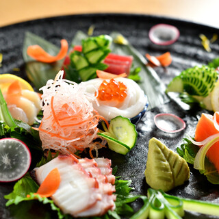 Fresh seasonal fish and vegetables sourced from Toyosu Market